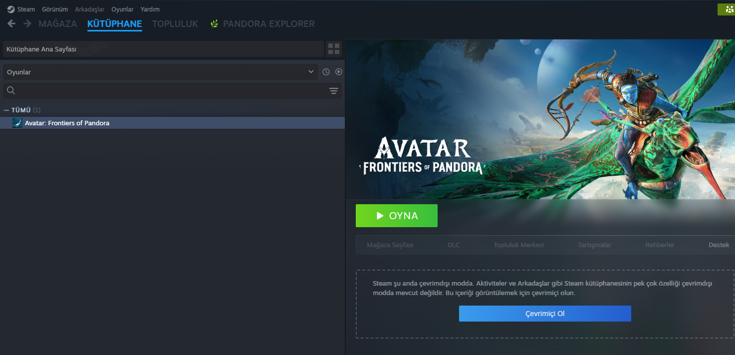 Steam library play button